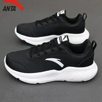安踏(anta)女鞋运动鞋子女秋季皮面防泼水跑步鞋软底减震保暖健身休闲