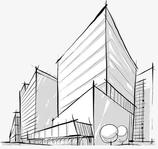现代建筑简笔画现代建筑简笔画简单漂亮风景