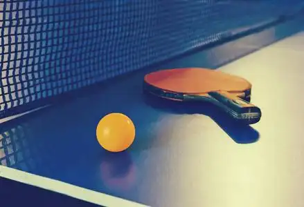 乒乓球运动比赛.复古风格照片照片