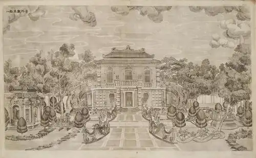 盛景难见第一座皇家欧式园林圆明园西洋楼透视图铜版画20幅超清大图