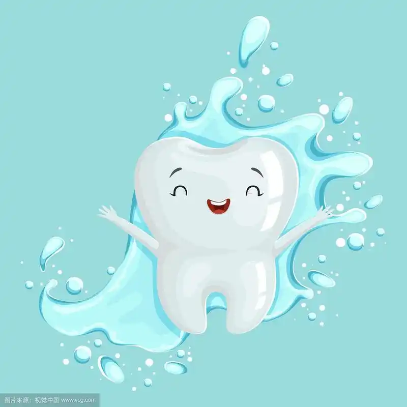 可爱健康的白色卡通人物牙齿