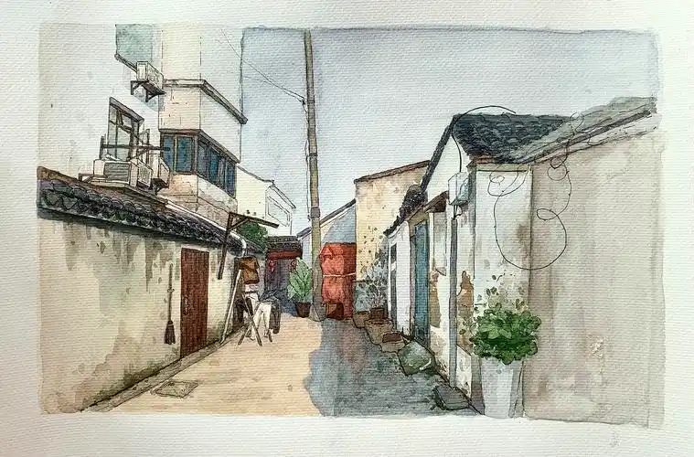 原创水彩系列——苏州平江路|插画|绘本|twinkkkle - 原创作品 - 站酷