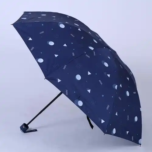 三折黑胶防晒防紫外线小清新遮阳伞数码印花晴雨伞