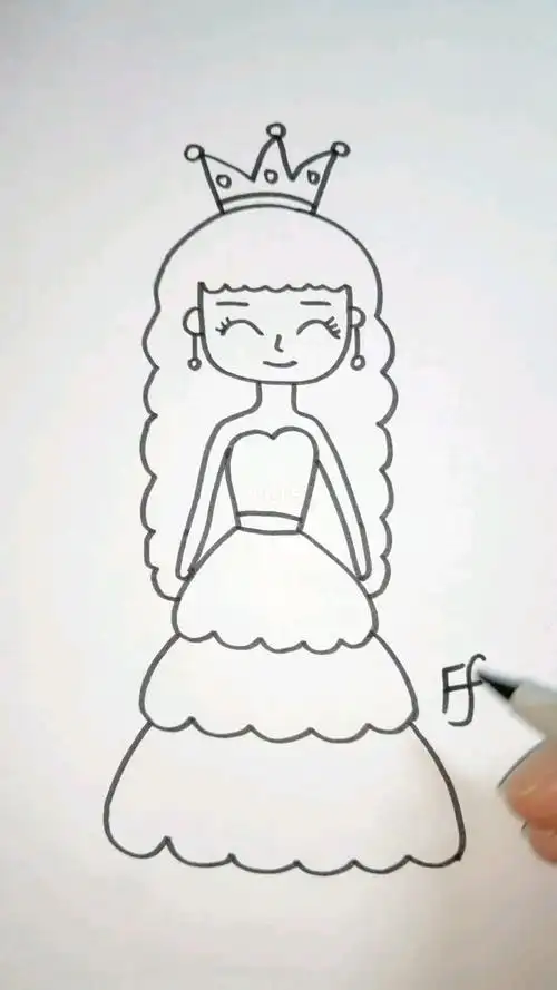 简笔画小公主