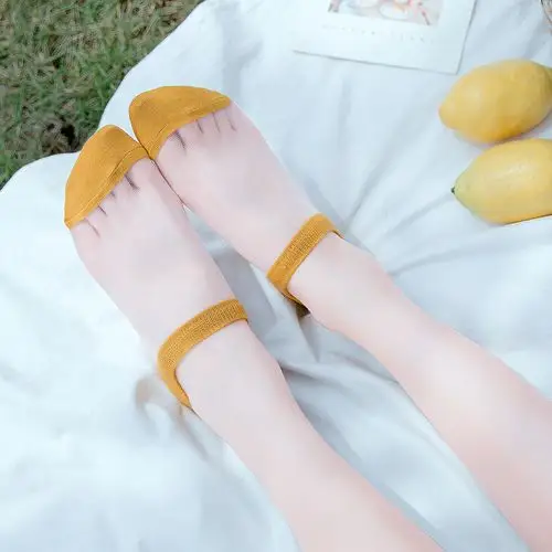 夏天玻璃丝透明袜子女船袜凉鞋韩国水晶短袜夏季船袜