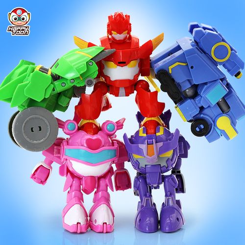 开心超人联盟正义机车侠小心粗心花心甜心五合体变形玩具金刚男孩