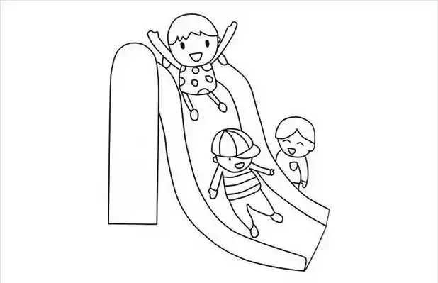 滑滑梯简笔画 滑滑梯简笔画儿童彩色