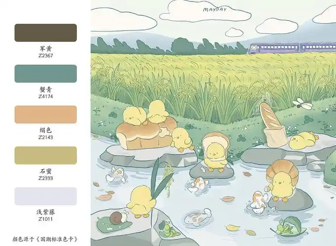 画风超级可爱的萌系插画配色|插画|艺术插画|色彩通 - 临摹作品