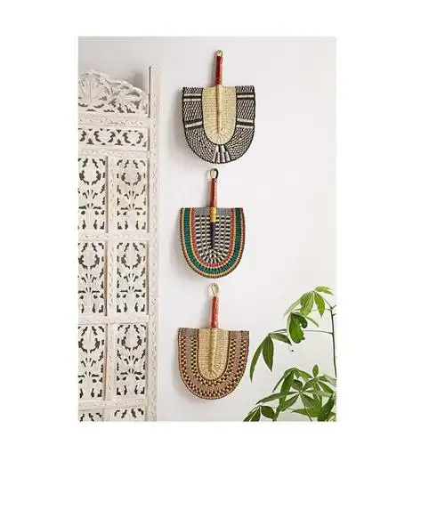 fans hand fan by leaf palm - material bamboo and leaf palm fan