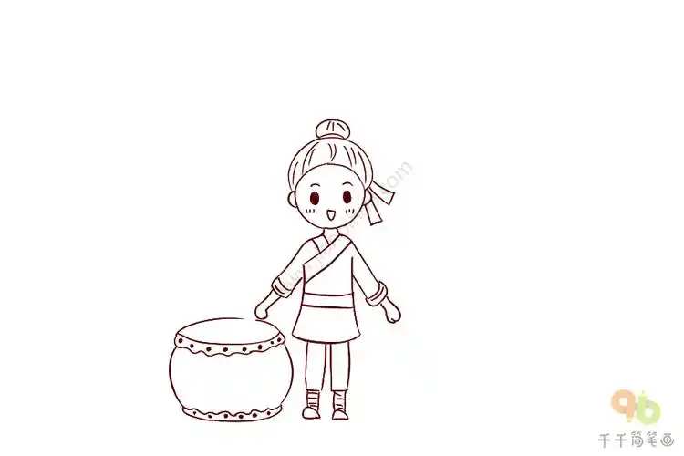 成语大全敲锣打鼓简笔画