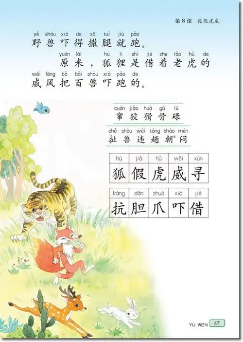 狐假虎威的电子课本