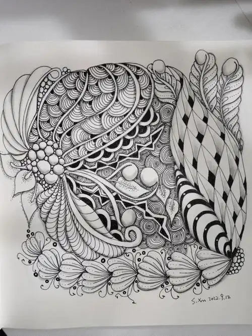 禅绕画原创73请学会热爱生活