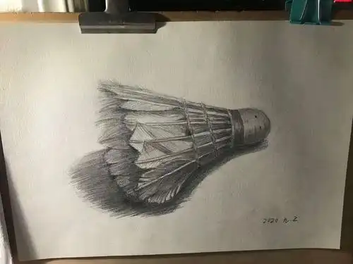 王素清同学素描作品～羽毛球