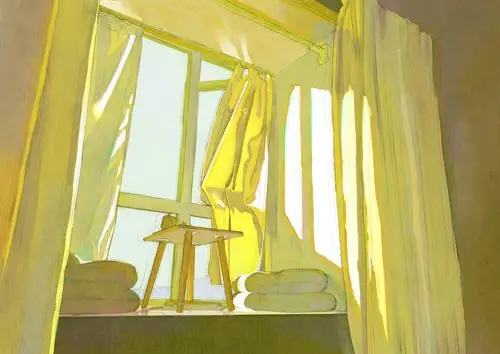 温暖的光影,作者以光为主创作了一系列日常生活场景插画……_高清图集