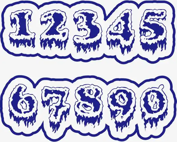 冰雪的艺术字数字【高清艺术字体png素材】-90设计