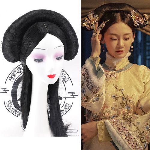 影视如懿传贵妃假发旗头发饰清朝皇后妃子嫔妃发髻写真演出旗头