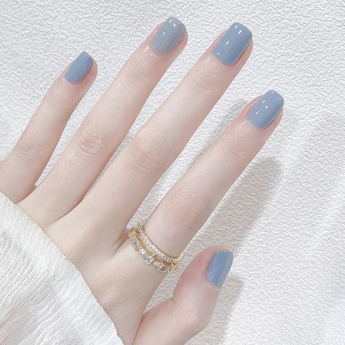 蓝色美甲油胶2021年新款夏天网红流行果冻冻冰指甲彩妆