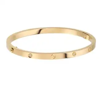 【专柜联保】cartier卡地亚love系列椭圆形18k黄金镶嵌钻石手镯手环b