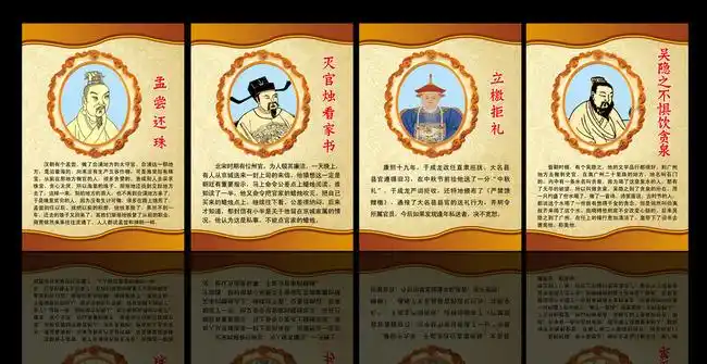 psd古代人物廉政人物小故事模板下载