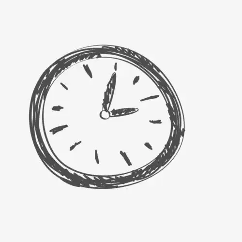 时尚简约时钟手绘钟表挂钟元素设计