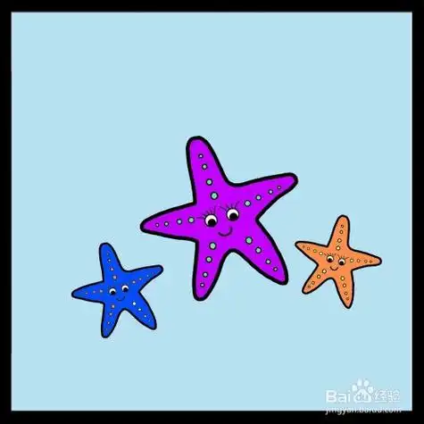 简笔画花彩色海星
