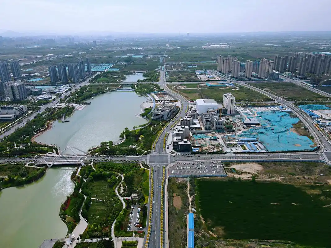 250米高空俯看郑州高新区部分航拍图