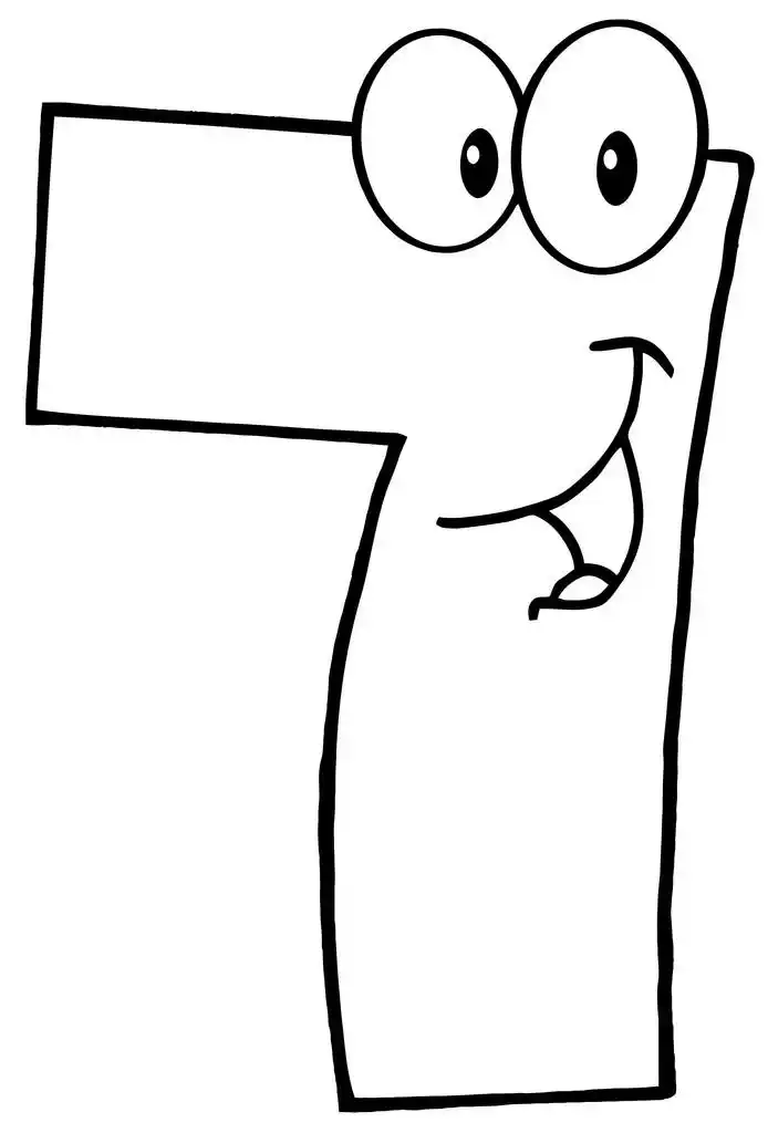 概述的数字七,快乐概述七号卡通吉祥物形象