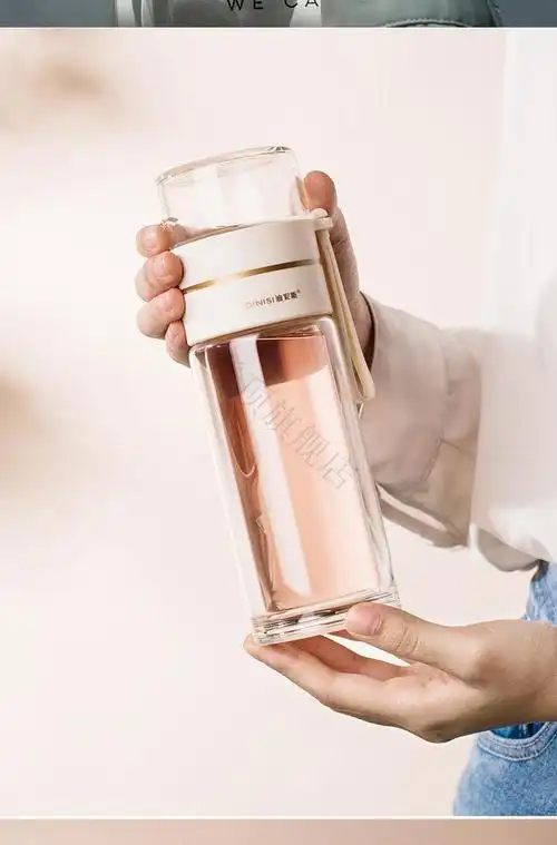 小米mi生态米家通用德国进口茶水分离双层玻璃杯防摔隔热泡茶杯子茶杯