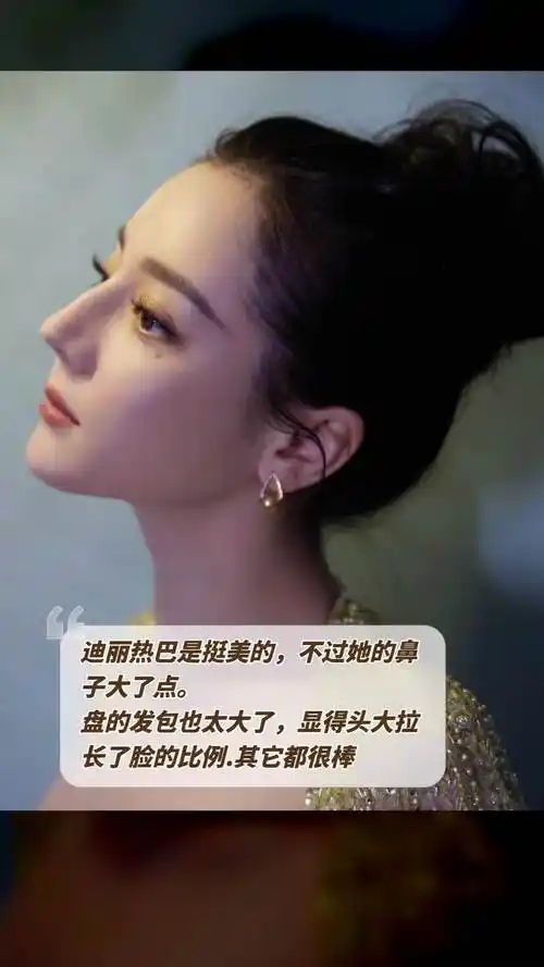 迪丽热巴是挺美的,不过她的鼻子大了点
