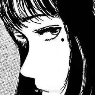 林弦丧系手绘黑白动漫女头川上富江