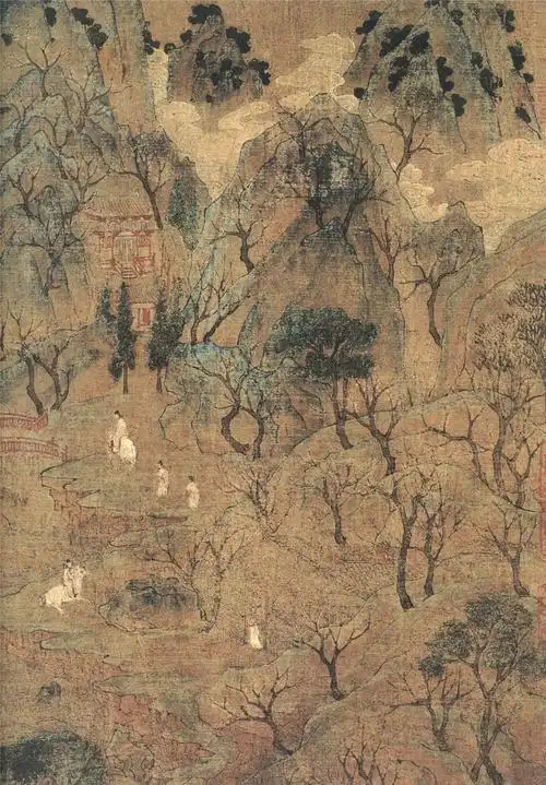 (隋)展子虔 游春图 (局部) 绢本设色