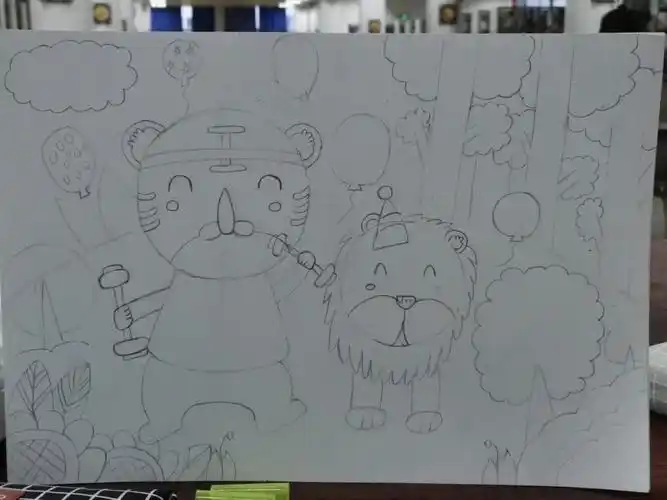 森林运动会简笔画期末