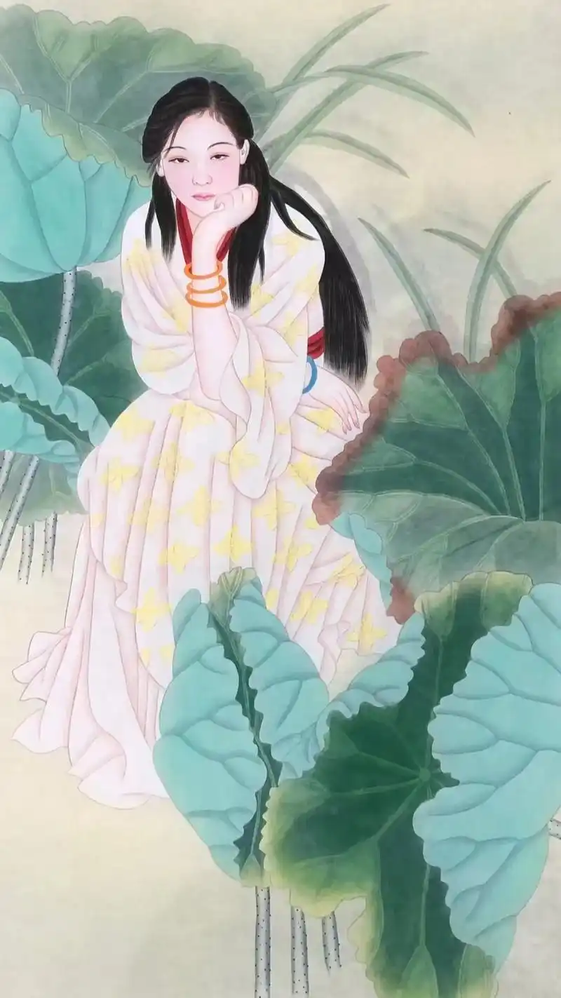 #国画 #工笔人物画 #古风 - 抖音