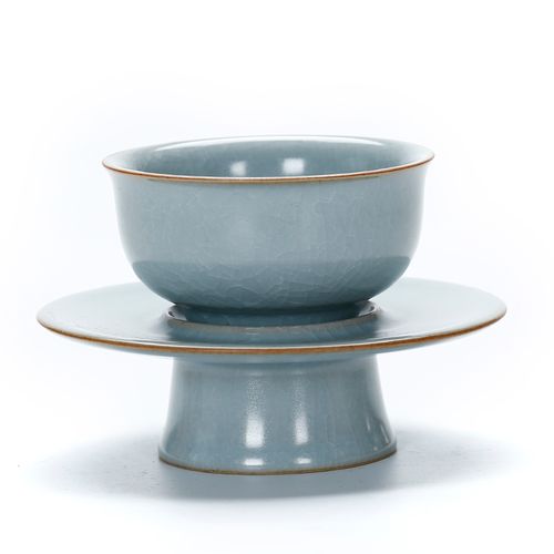 戴云品格 汝窑茶杯主人杯汝瓷蝉翼纹金丝开片品茗杯陶瓷茶具单杯礼品