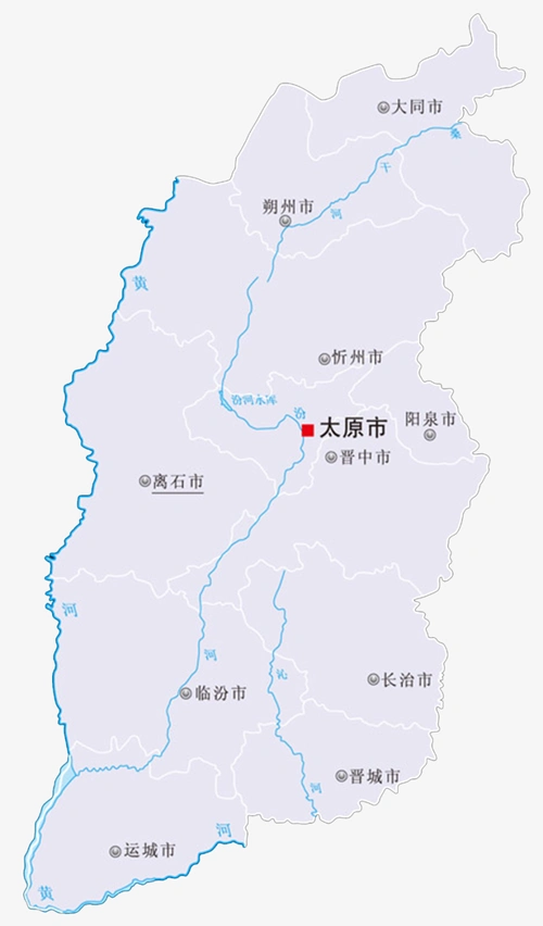 淡紫色山西地图