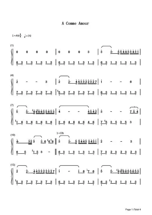 秋日私语钢琴谱钢琴简谱理查德克莱德曼richardclayderman流行钢琴