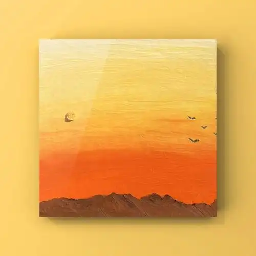 油画棒作品黄昏新手入门超简单附色号