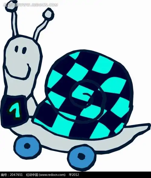 卡通动物插画-不规则图形构成的蜗牛