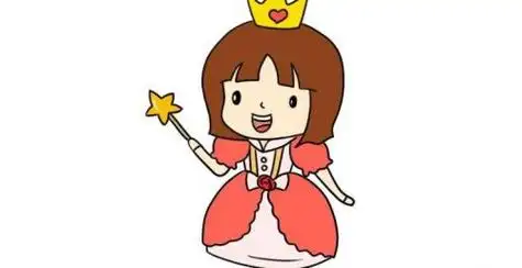 可爱彩色小公主简笔画怎么画 简单又漂亮小公主简笔画教学步骤-素描自