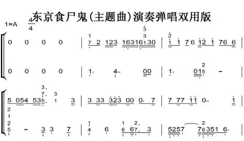 东京食尸鬼主题曲unravel钢琴谱钢琴简谱双手简谱伴奏谱