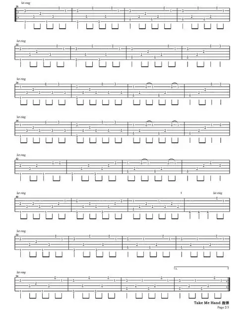 【吉他谱】take me hand 指弹版 - 宋清卿 soong, chingtsing