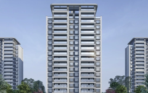 现代风格的楼栋外立面,简约大方