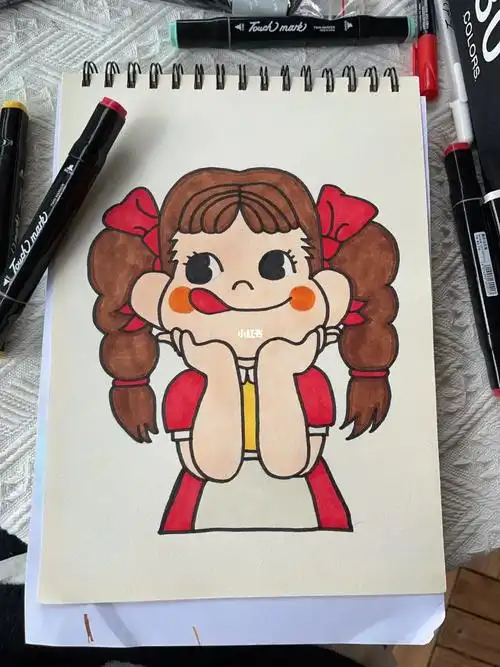 马克笔绘画不二家小女孩