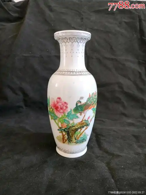 保真保老567粉彩花鸟瓶