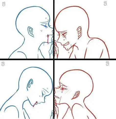 cg绘画丨板绘教程丨原画教程丨一组cp互动的素材参考__凤凰网