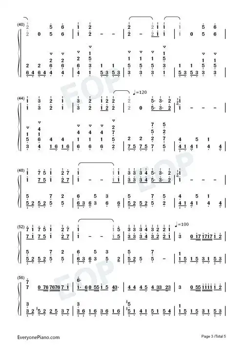 r1se十首钢琴大串烧双手简谱预览3