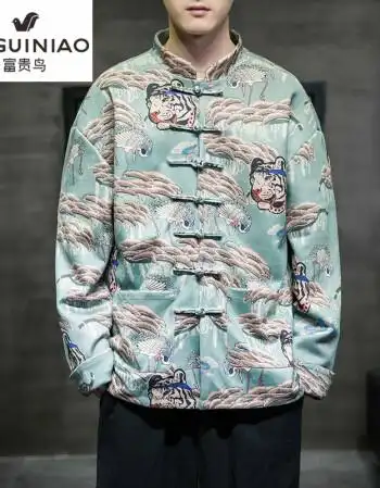 富贵鸟唐装男春秋款中国风男装外套复古风潮牌古装青年盘扣汉服长袖