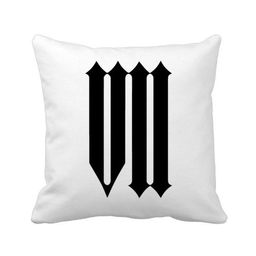 黑色罗马数字七剪影方形抱枕靠枕沙发靠垫双面含芯礼物