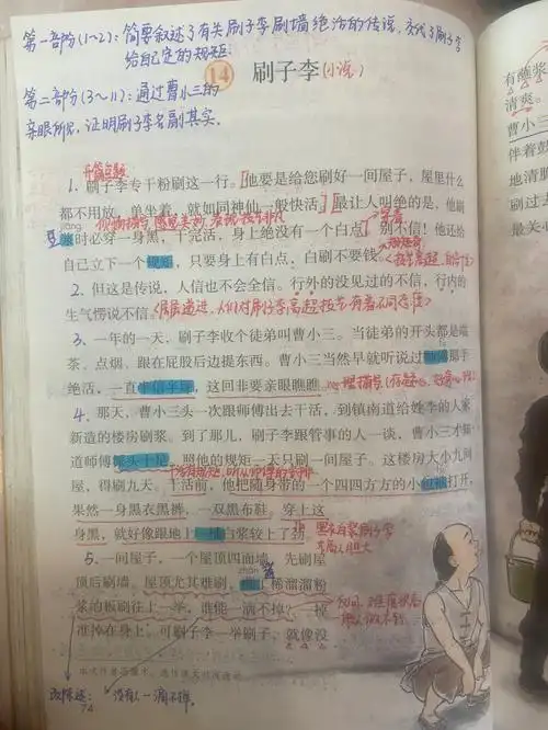 部编版五年级下册语文第十四课《刷子李》课堂笔记   94