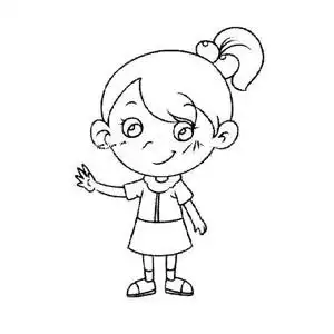 打招呼的小女孩